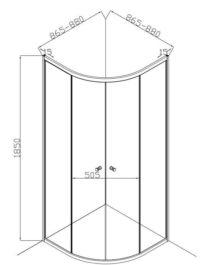 Comfort 900X900 Quadrant Shower Enclosure Bathroom With Handles / Wheels