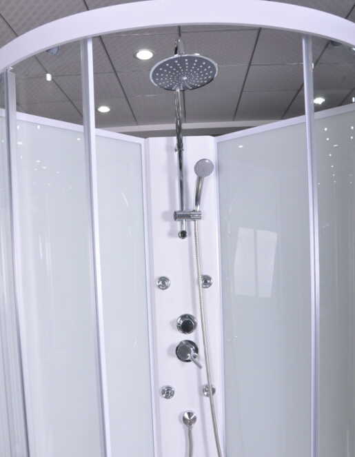 Customized Corner Shower Stall , Curved Corner Shower Units White