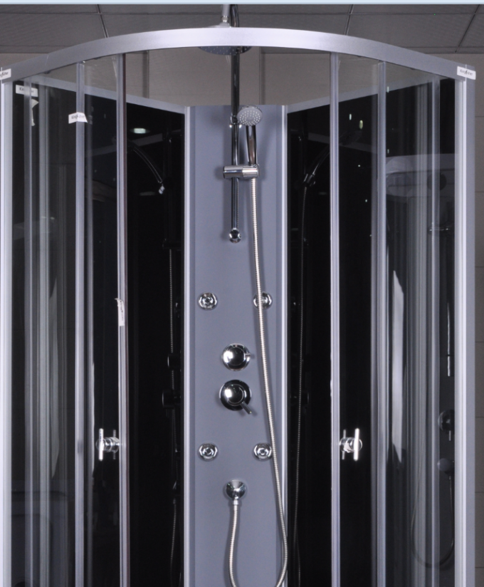 Circle Grey Quadrant Shower Cubicles 900 X 900 X 2250 MM ABS Tray