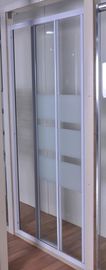 Custom Glass Shower Door , 3Pcs Shower Sliding Glass Doors With White Painted Profile