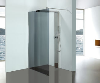 Grey Glass Bathroom Shower Enclosures With Stainless Steel Shower Column Panels