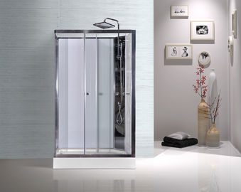 White ABS Tray Chrome Profiles Rectangular Shower Cabins 1200 X 800 X 2250 mm