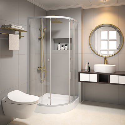 5mm tempered glass 900x900x2000mm Bathroom Curved Corner Shower Enclosure , Shower And Bath Enclosures