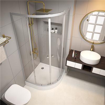 5mm tempered glass 900x900x2000mm Bathroom Curved Corner Shower Enclosure , Shower And Bath Enclosures