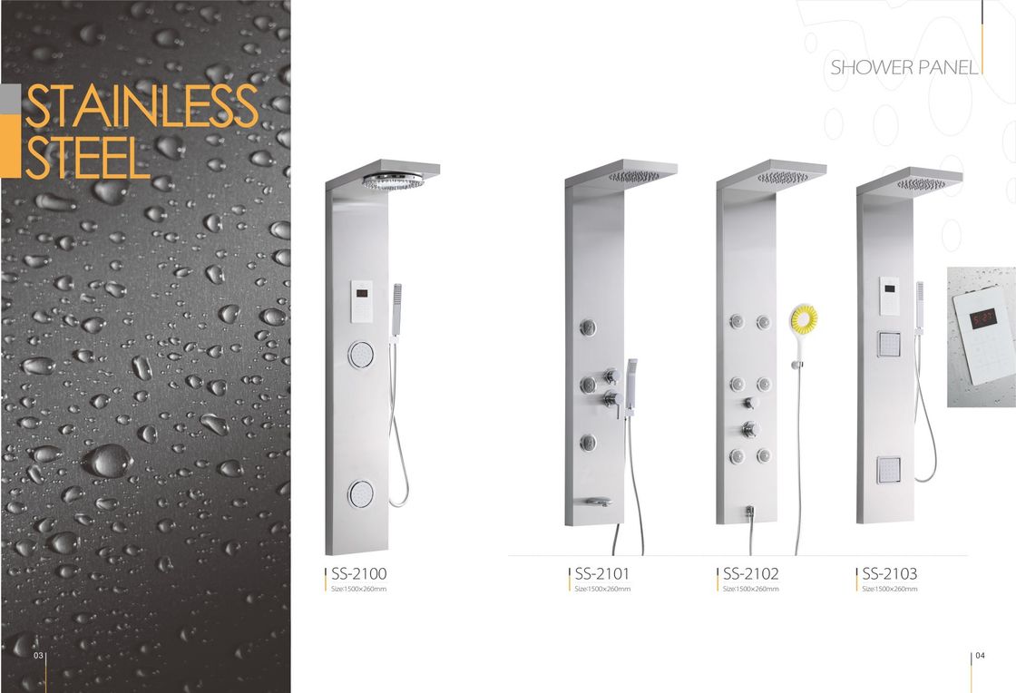 Star Rated Hotels Commercial Stainless Steel Shower Panels , Corner Shower Panel