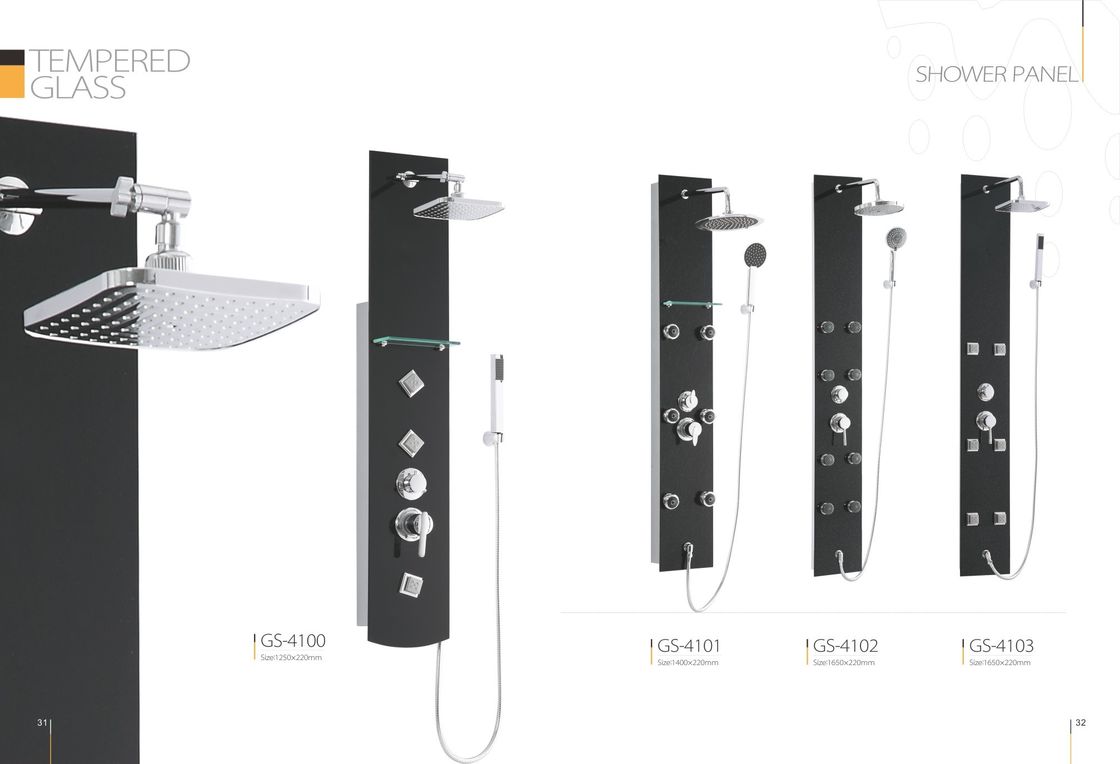 Customized Waterfall Shower Panel , Shower Head Wall Panels With Glass Shelf