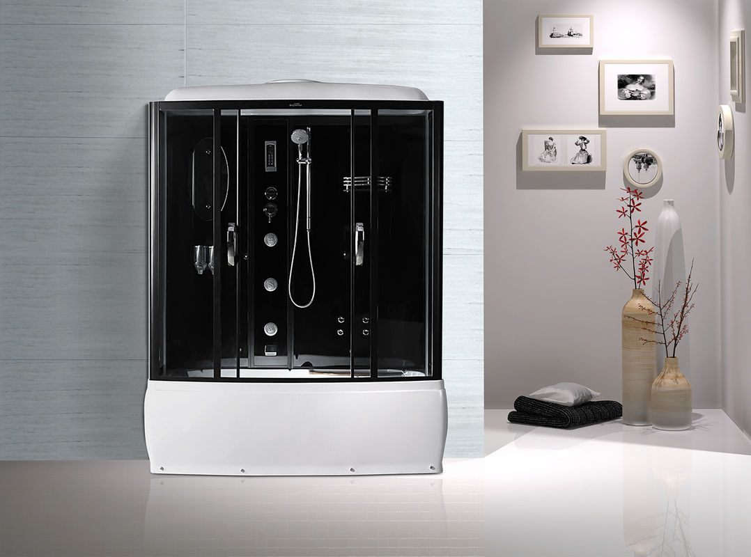 Black  Profiles Enclosed Bath Shower Unit , Complete Shower Stall Kits