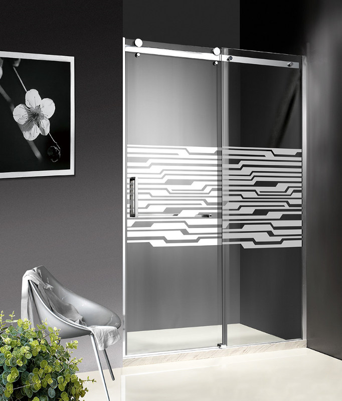 12001800X1950mm Stainless Steel Sliding Glass Shower Doors , Shower Cubicle Doors With Zinc Wheels