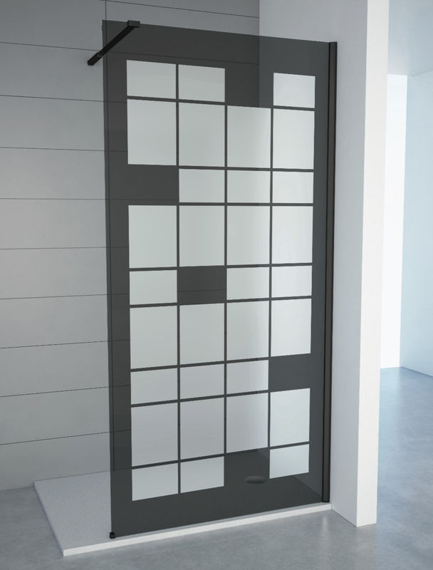 Tempered Smoke Glass With Matt Walk In Shower Cubicles