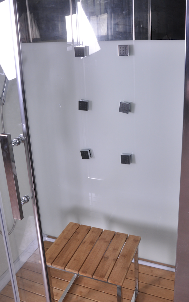 1200x800x2150mm Rectangular Shower Cabins With Bamboo Seat