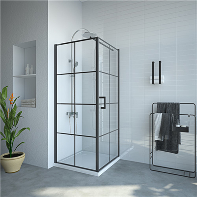 Black   6mm Tempered Glass Shower enclosures  800*800*1900mm