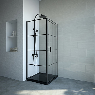 Black   6mm Tempered Glass Shower enclosures  800*800*1900mm