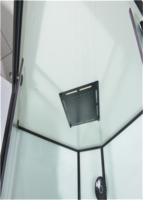 Free Standing Quadrant Shower Cubicles With Transparent Tempered Glass Fixed Panel black aluminium