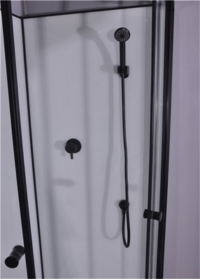 900*900*2150mm Black  Aluminium Alloy Frame Toughened Glass Shower Cabin