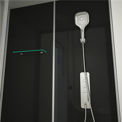 Shower Cabin with White  acrylic tray 1100*800*2250cm  silive  aluminium