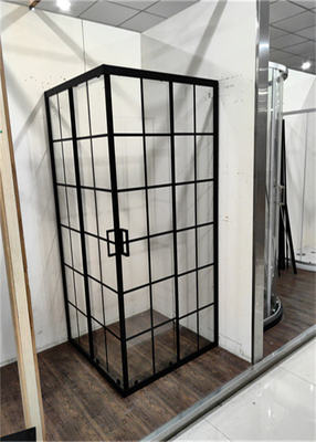 Shower Cabins , Shower Units 900 X 900 X 1900 mm square  black aluminum