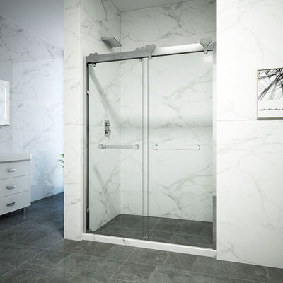 Double Sliding Aluminum Alloy Frame Toughened Glass Shower Door