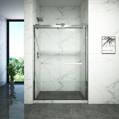 Double Sliding Aluminum Alloy Frame Toughened Glass Shower Door