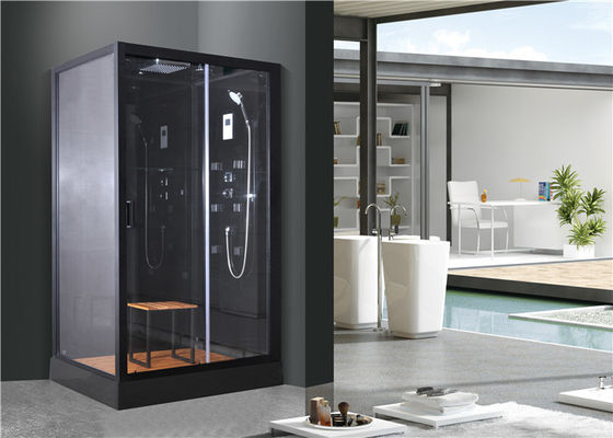 Bathroom Shower Cabins , Quadrant Shower Units 1100 X 800 X 2250 mm BLack aluminium