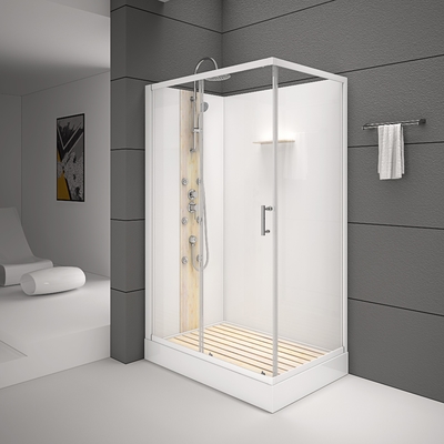Square Bathroom Shower Cabins White Acrylic ABS Tray white Painted 1200*80*225cm