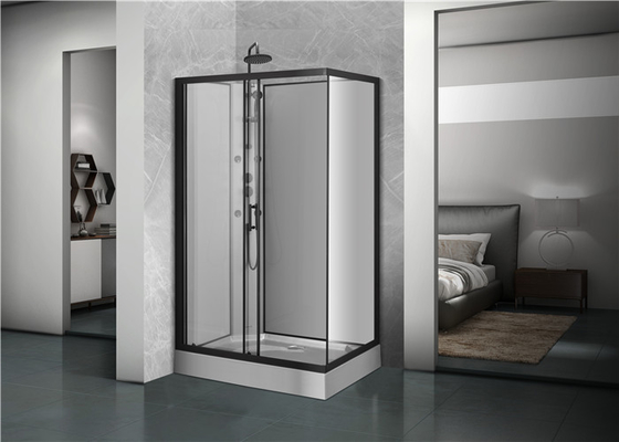 Square Bathroom Shower Cabins black Acrylic ABS Tray black Painted 1200*80*225cm