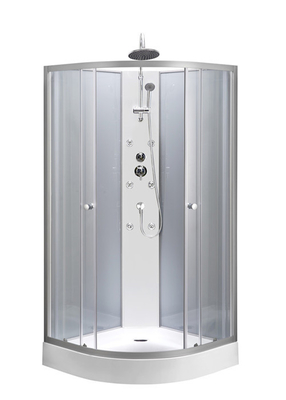 Circle Quadrant Shower Cabin with white acrylic tray 850*850*2250cm