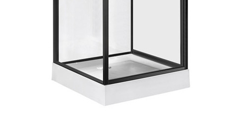 Pivot Door Square 4mm Tempered Clear Glass Shower Cabin With white Acrylic Tray