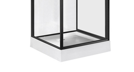 Pivot Door Square 4mm Tempered Clear Glass Shower Cabin With white Acrylic Tray