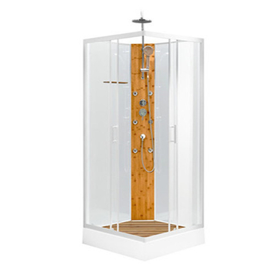 Square Bathroom Shower Cabins White Acrylic ABS Tray white aluminium