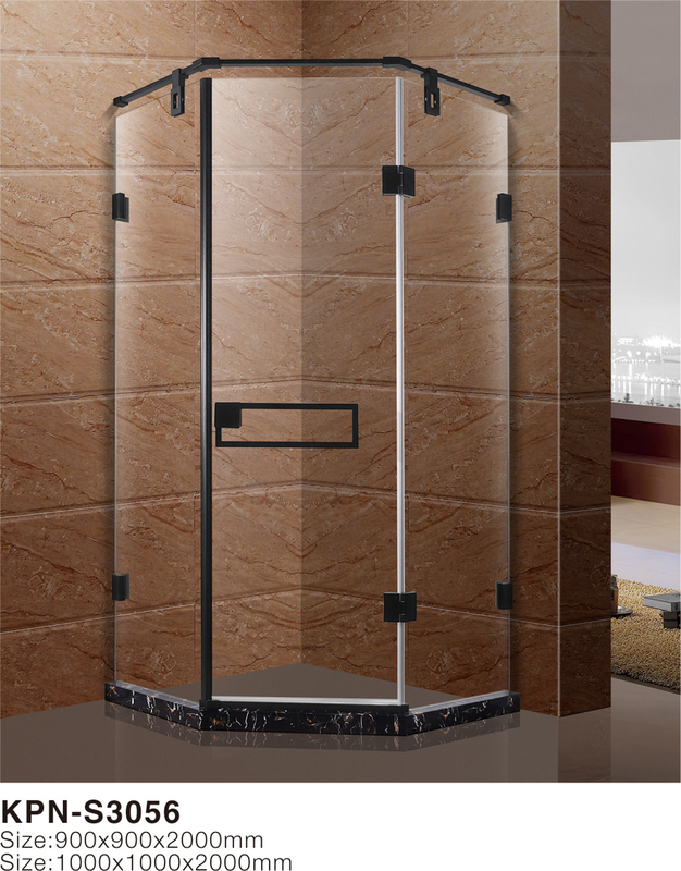 black  900x900mm Dimond Shape Corner Shower Stall Normal Temperature Storage