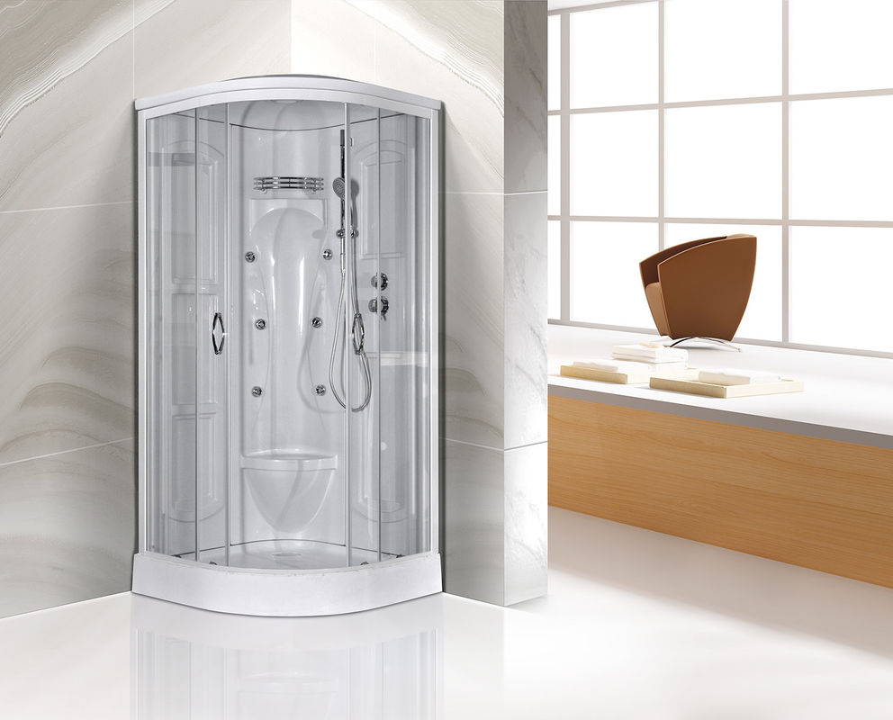 Transparent Glass Corner Shower Cabins , Corner Entry Shower Enclosure