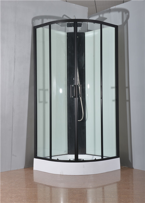Circle Quadrant Shower Cabin with white acrylic tray and roof