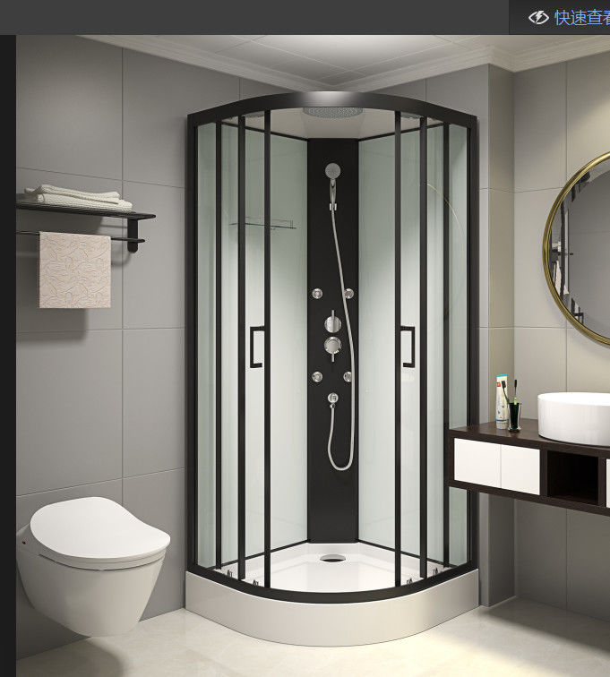 Free Standing Quadrant Shower Cubicles With Transparent Tempered Glass Fixed Panel