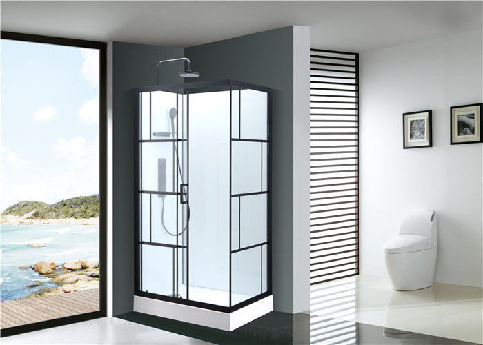 Bathroom Shower Cabins , Quadrant Shower Units 1100 X 800 X 2250 mm  black aluminium
