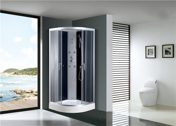 Steam Massage with Electronic computer panel Circle Quadrant Shower Cabin with white acrylic tray and roof