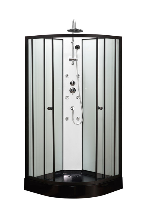 Circle Quadrant Shower Cabin with Black  acrylic tray 850*850*2250cm
