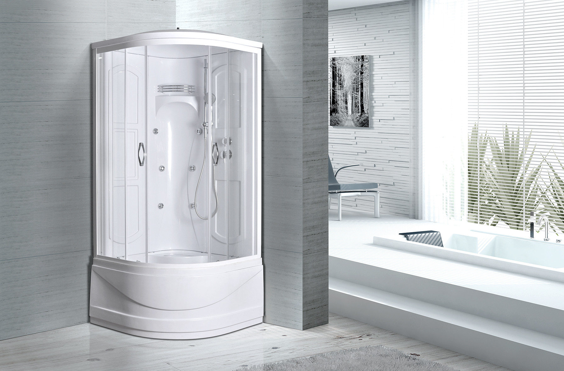 Multi Function Luxury Replacement Shower Stalls Kits 3 In 1 Acrylic ...